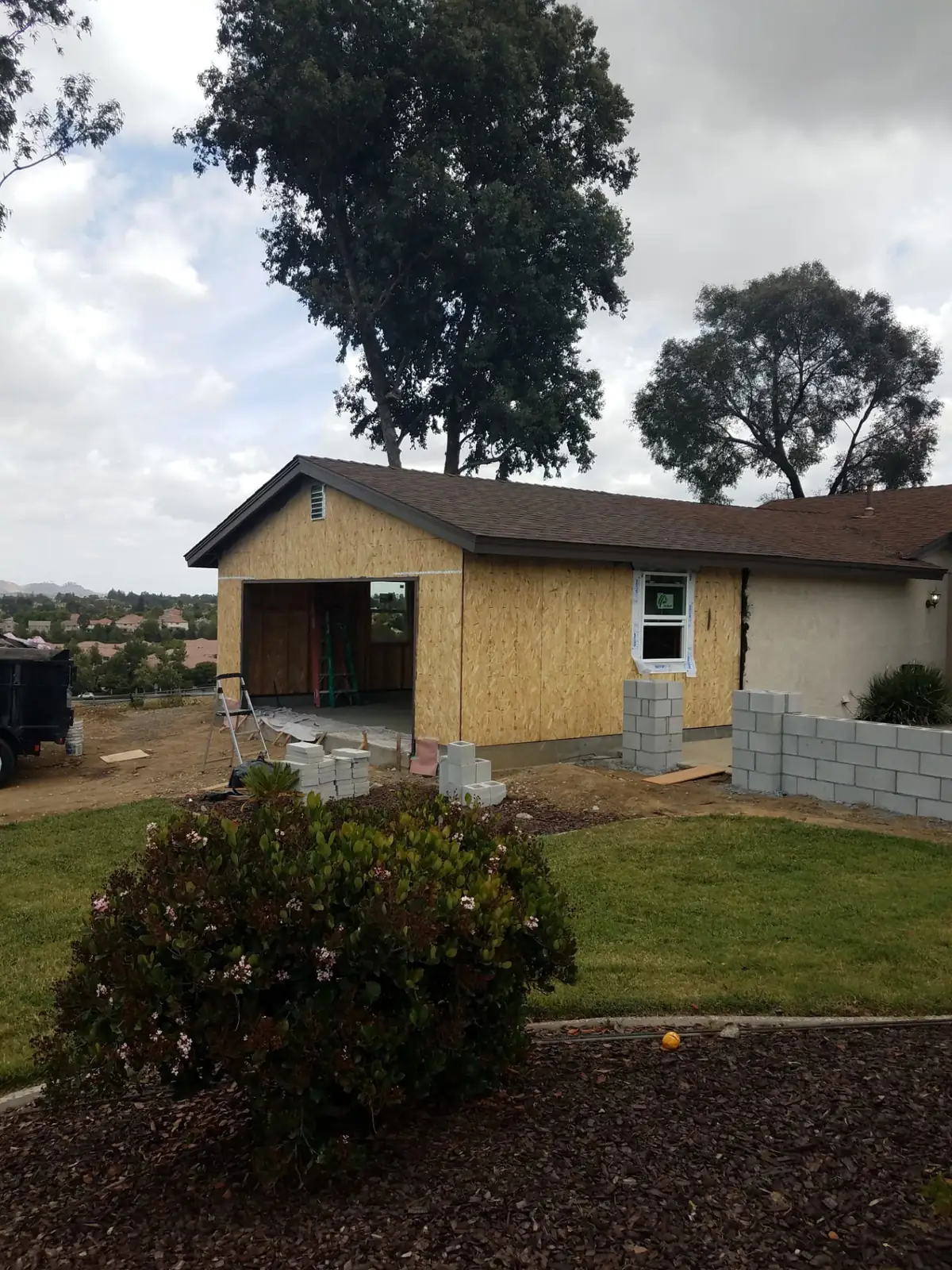 Garage conversion in progress in the Temecula Valley