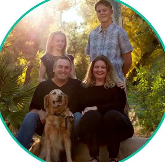 Spencer Woollard with his family in Temecula