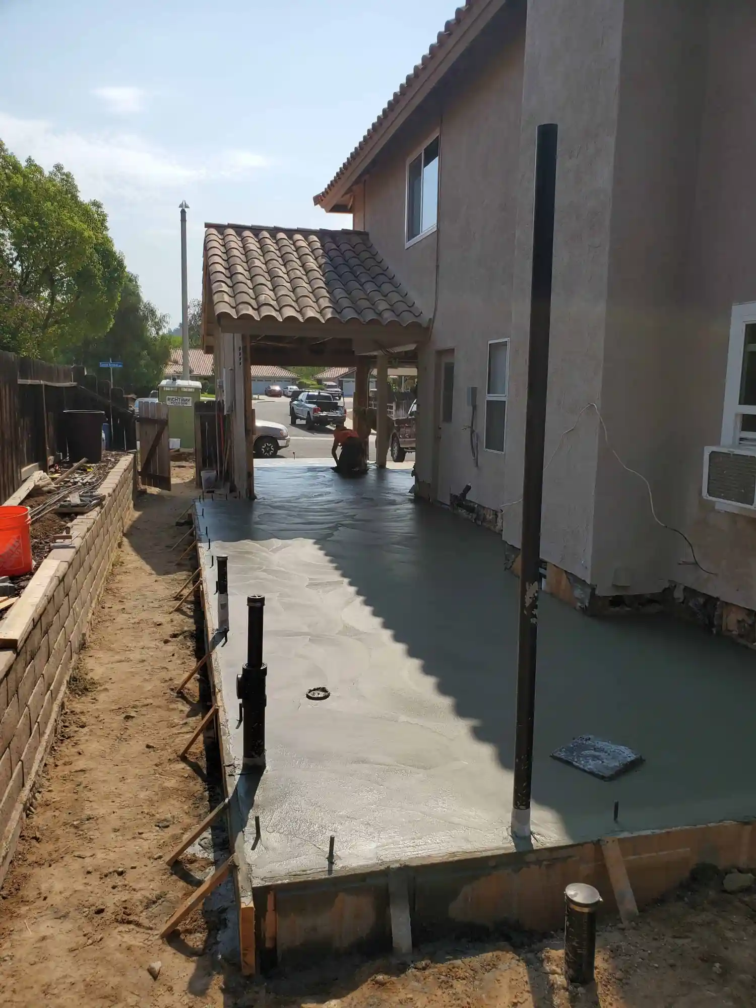 ADU slab and underground plumbing during construction in Murrieta, CA